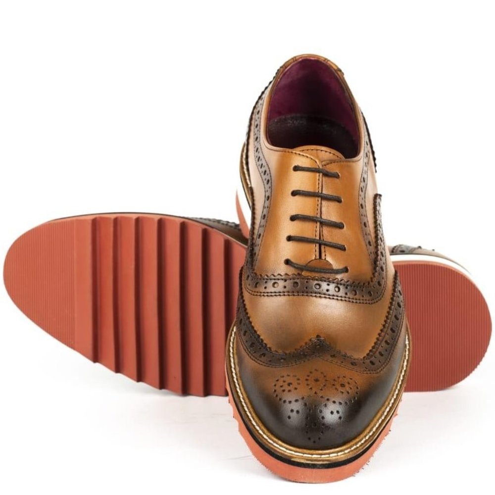 IDOL Mens Brown Derby Dress Shoes
